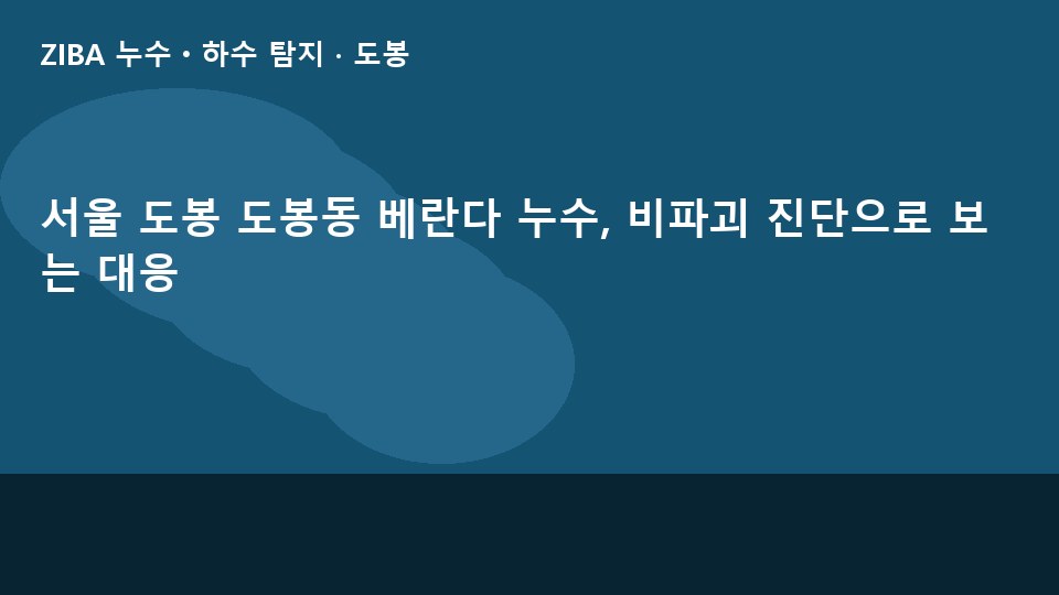 서울 도봉 도봉동 베란다 누수, 비파괴 진단으로 보는 대응