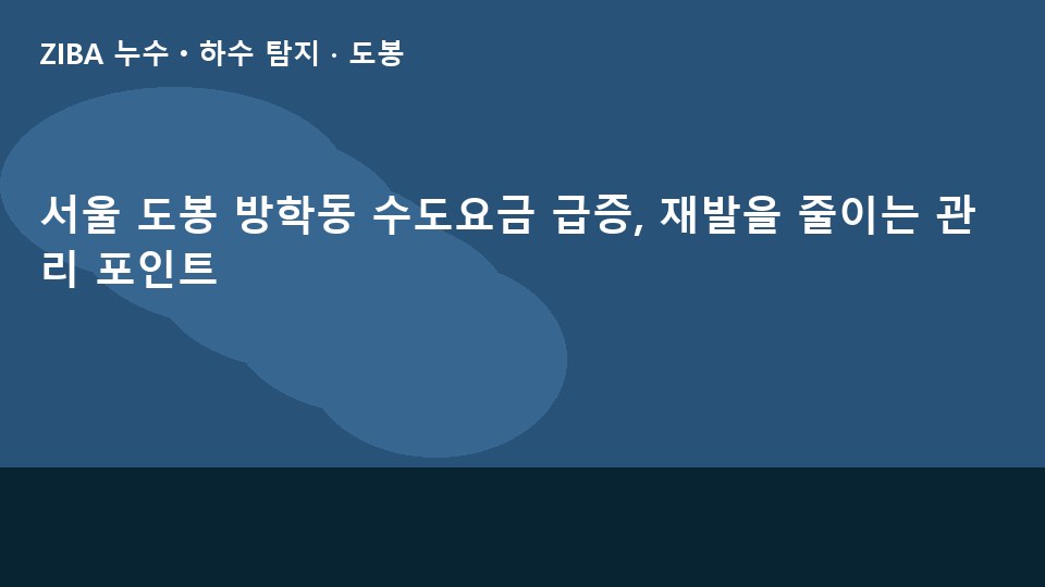 서울 도봉 방학동 수도요금 급증, 재발을 줄이는 관리 포인트