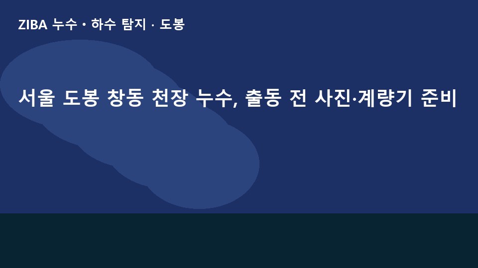 서울 도봉 창동 천장 누수, 출동 전 사진·계량기 준비