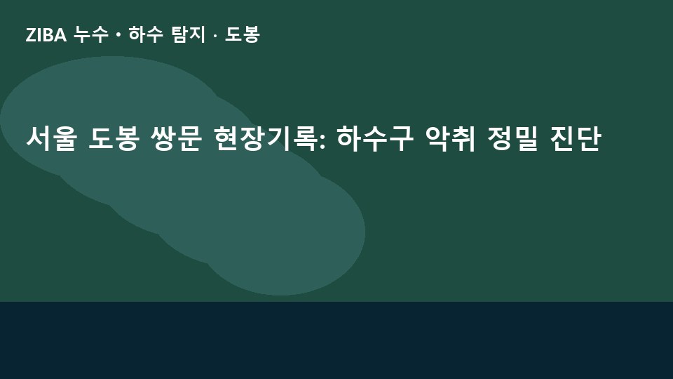 서울 도봉 쌍문 현장기록: 하수구 악취 정밀 진단