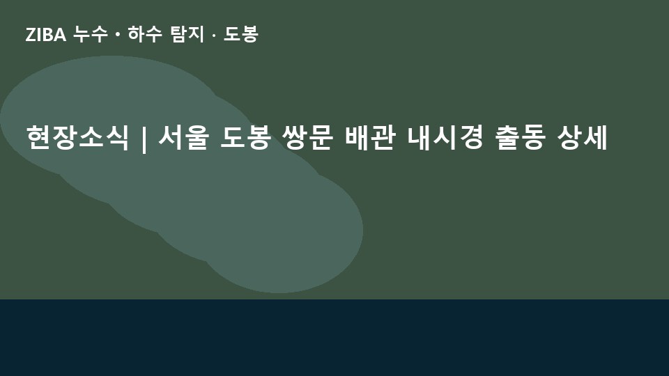 현장소식 | 서울 도봉 쌍문 배관 내시경 출동 상세