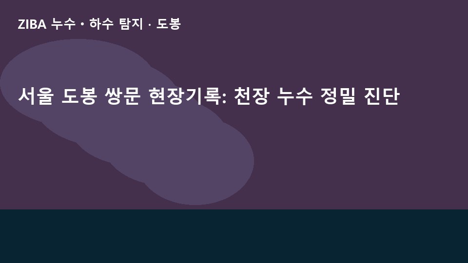 서울 도봉 쌍문 현장기록: 천장 누수 정밀 진단
