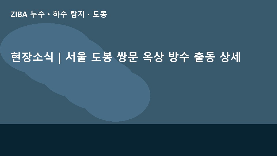 현장소식 | 서울 도봉 쌍문 옥상 방수 출동 상세